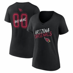 Arizona Cardinals Women's Hustle Personalized Name & Number V-Neck T-Shirt - Black for sale