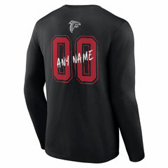 Atlanta Falcons Hustle Personalized Name & Number Long Sleeve T-Shirt - Black cheap