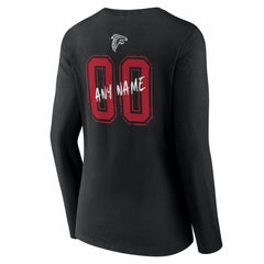 Atlanta Falcons Women's Hustle Personalized Name & Number Long Sleeve V-Neck T-Shirt - Black discount