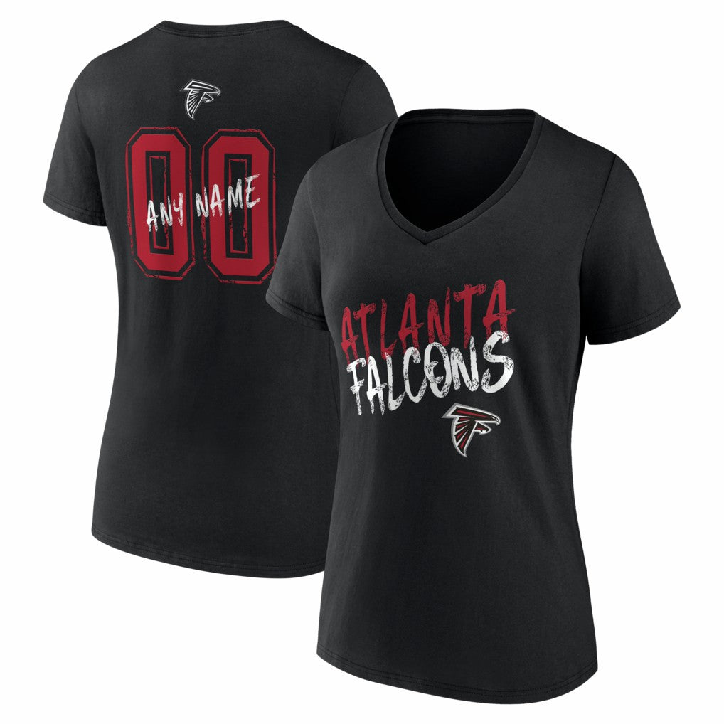 Atlanta Falcons Women's Hustle Personalized Name & Number V-Neck T-Shirt - Black discount