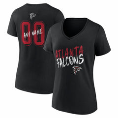 Atlanta Falcons Women's Hustle Personalized Name & Number V-Neck T-Shirt - Black discount