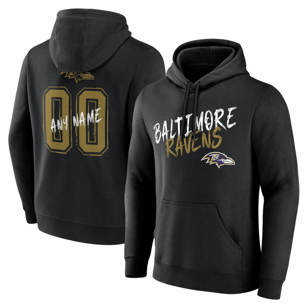 Baltimore Ravens Hustle Personalized Name & Number Hoodie - Black online