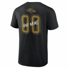 Baltimore Ravens Hustle Personalized Name & Number T-Shirt - Black outlet