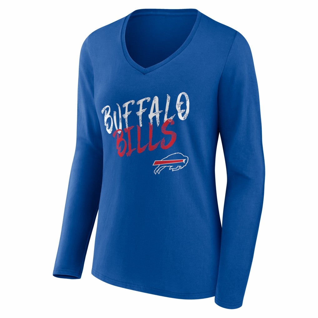 Buffalo Bills Women's Hustle Personalized Name & Number Long Sleeve V-Neck T-Shirt - Royal cheap