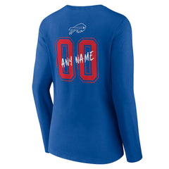 Buffalo Bills Women's Hustle Personalized Name & Number Long Sleeve V-Neck T-Shirt - Royal cheap