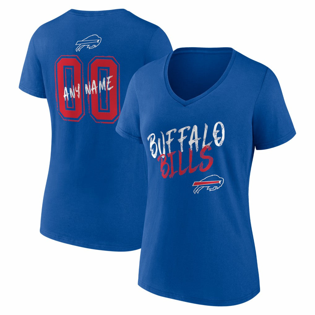 Buffalo Bills Women's Hustle Personalized Name & Number V-Neck T-Shirt - Royal discount