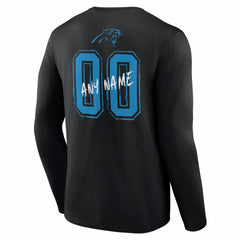 Carolina Panthers Hustle Personalized Name & Number Long Sleeve T-Shirt - Black for sale
