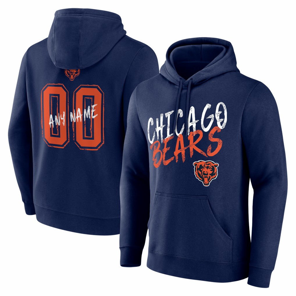 Chicago Bears Hustle Personalized Name & Number Hoodie - Navy on sale