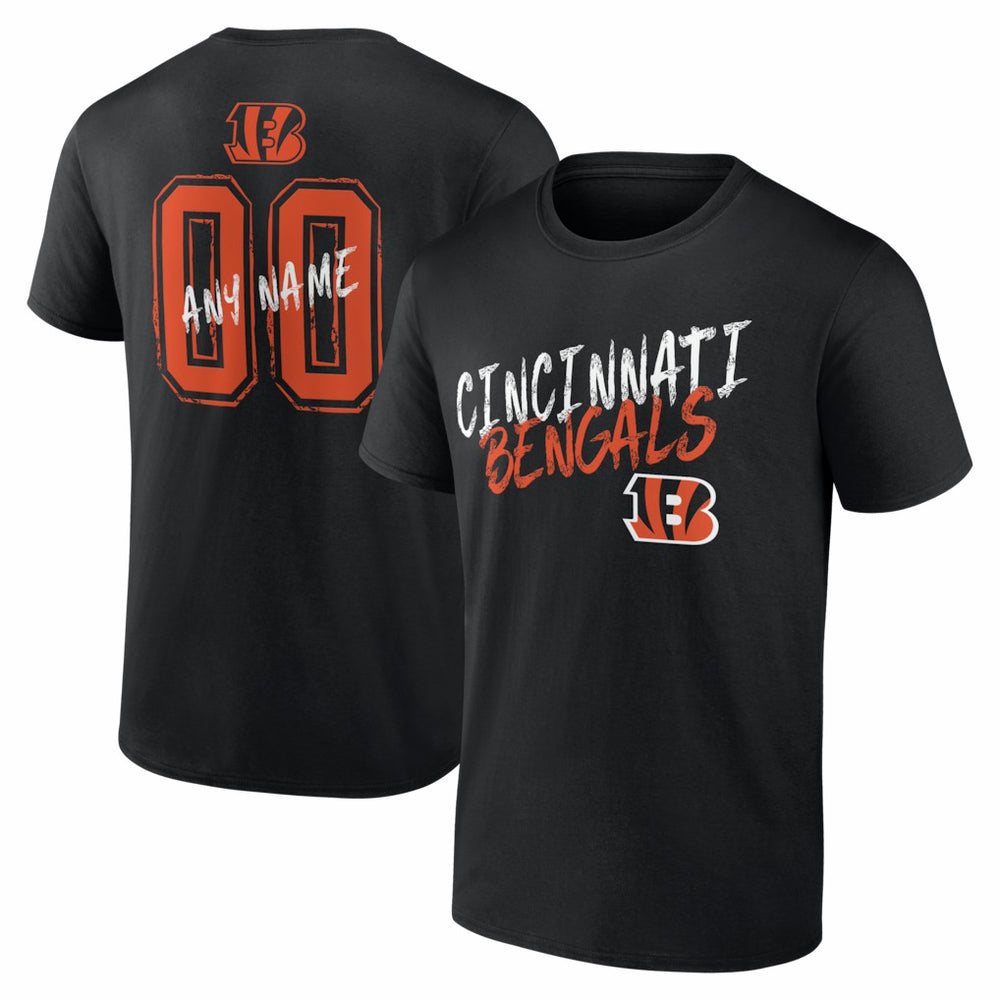 Cincinnati Bengals Hustle Personalized Name & Number T-Shirt - Black online