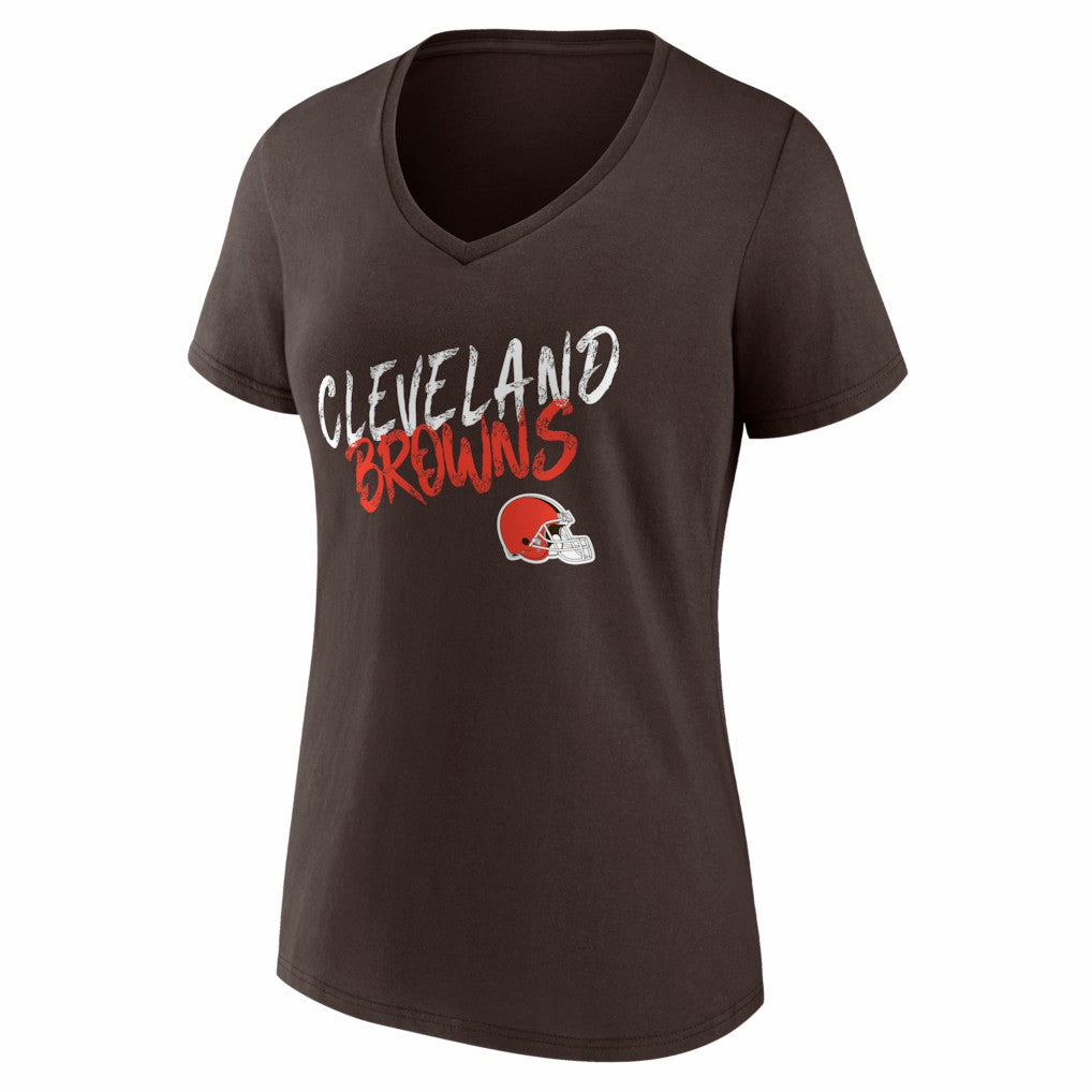 Cleveland Browns Women's Hustle Personalized Name & Number V-Neck T-Shirt - Brown outlet