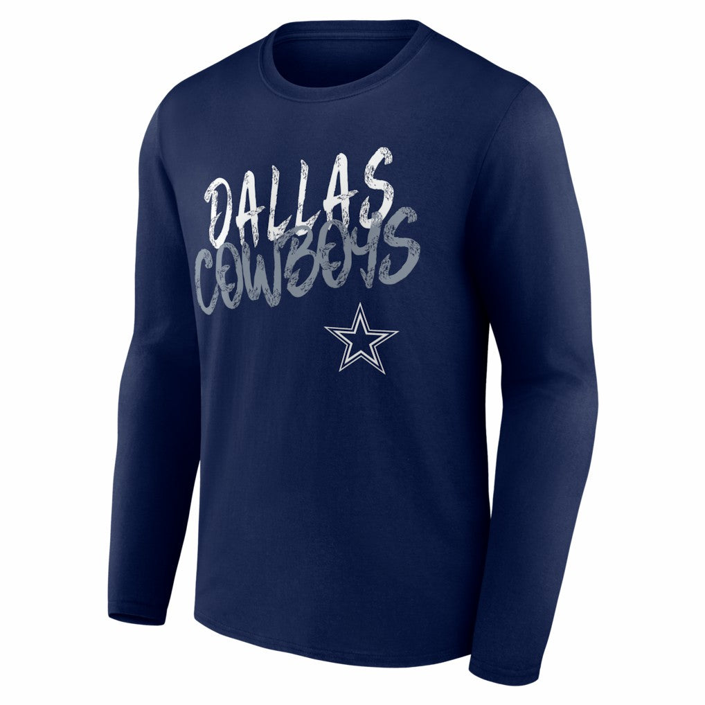 Dallas Cowboys Hustle Personalized Name & Number Long Sleeve T-Shirt - Navy on sale