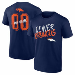 Denver Broncos Hustle Personalized Name & Number T-Shirt - Navy cheap