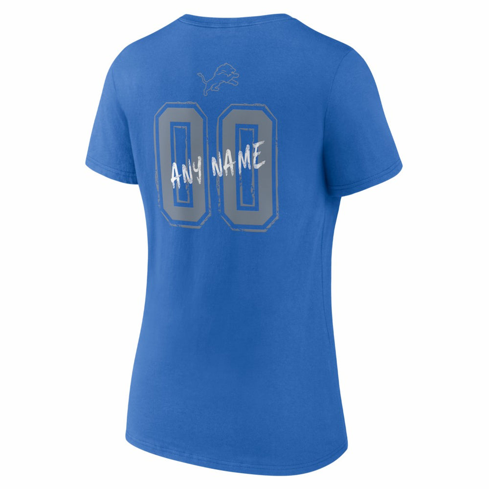 Detroit Lions Women's Hustle Personalized Name & Number V-Neck T-Shirt - Blue on sale