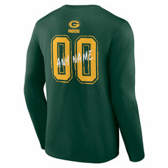 Green Bay Packers Hustle Personalized Name & Number Long Sleeve T-Shirt - Green sale