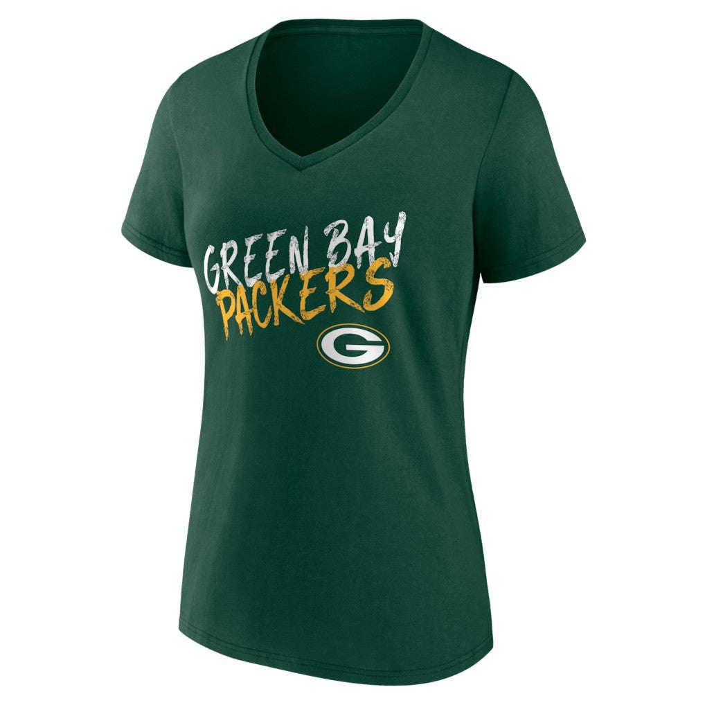 Green Bay Packers Women's Hustle Personalized Name & Number V-Neck T-Shirt - Green cheap