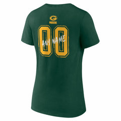 Green Bay Packers Women's Hustle Personalized Name & Number V-Neck T-Shirt - Green cheap