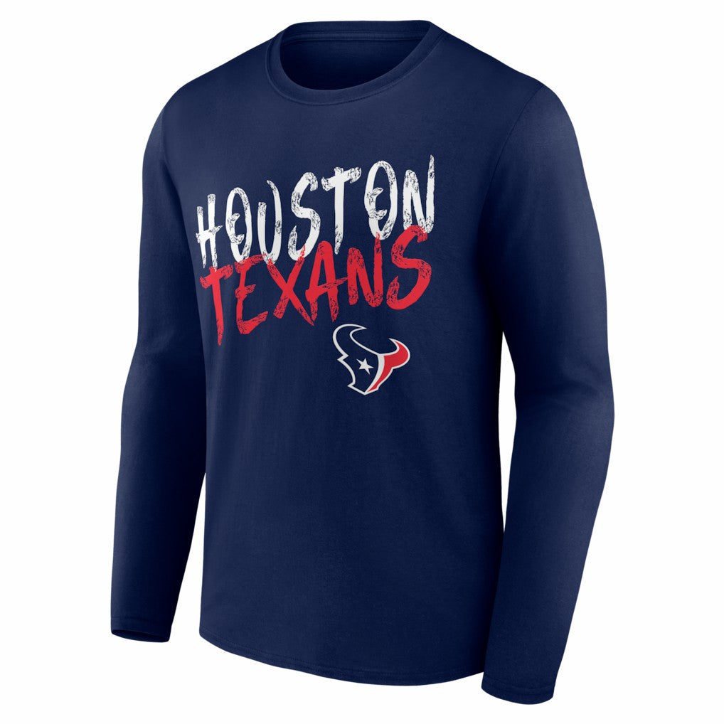 Houston Texans Hustle Personalized Name & Number Long Sleeve T-Shirt - Navy online