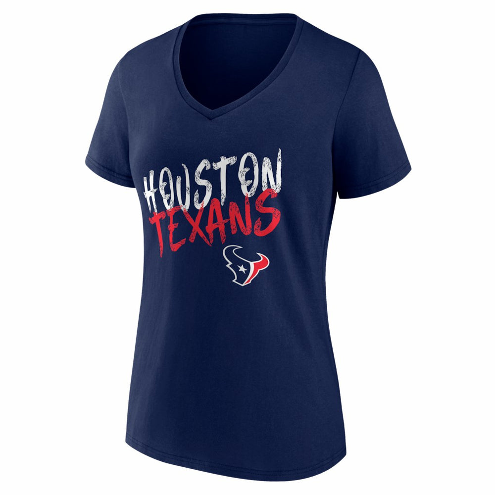 Houston Texans Women's Hustle Personalized Name & Number V-Neck T-Shirt - Navy online
