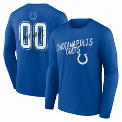 Indianapolis Colts Hustle Personalized Name & Number Long Sleeve T-Shirt - Royal outlet