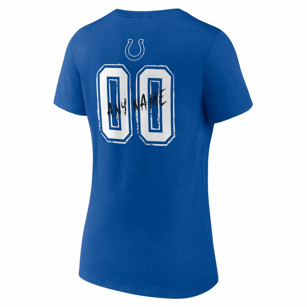 Indianapolis Colts Women's Hustle Personalized Name & Number V-Neck T-Shirt - Royal outlet