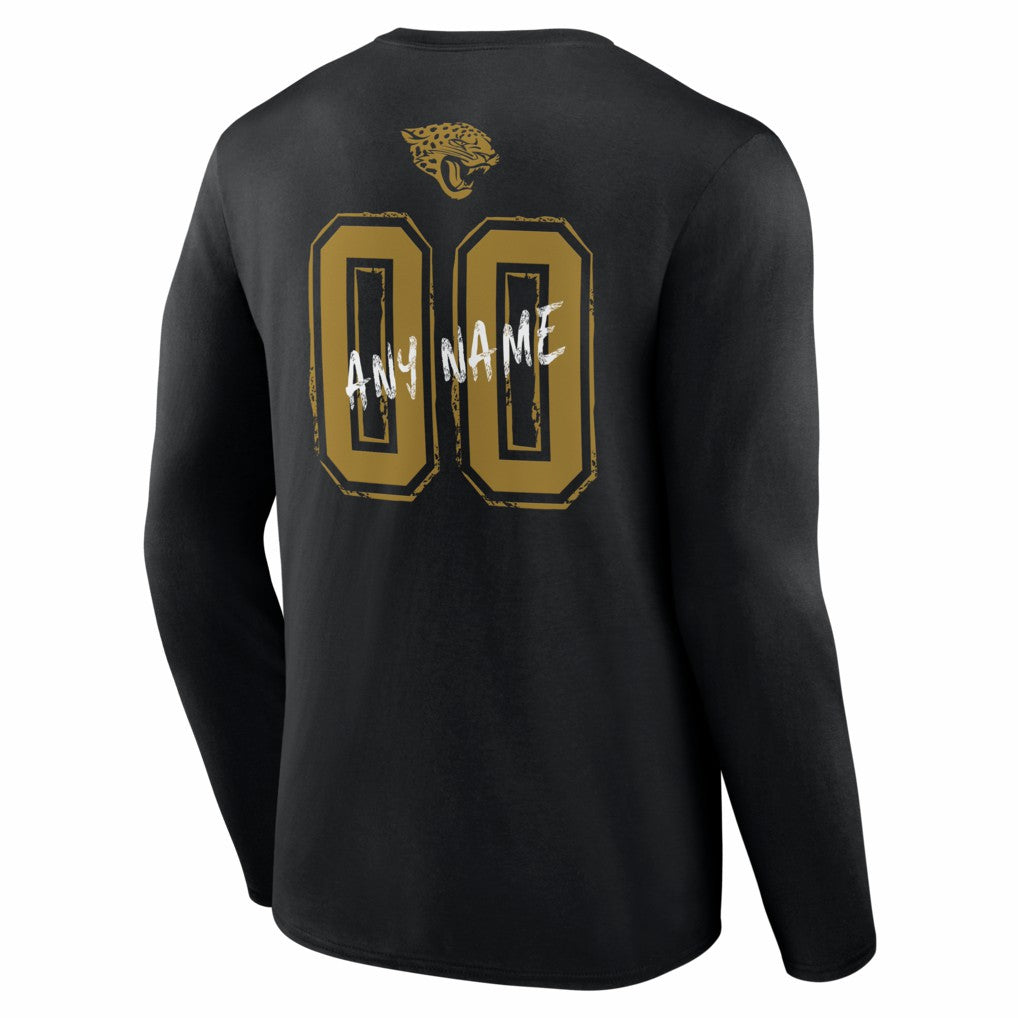 Jacksonville Jaguars Hustle Personalized Name & Number Long Sleeve T-Shirt - Black outlet