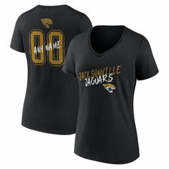 Jacksonville Jaguars Women's Hustle Personalized Name & Number V-Neck T-Shirt - Black sale