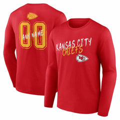 Kansas City Chiefs Hustle Personalized Name & Number Long Sleeve T-Shirt - Red outlet