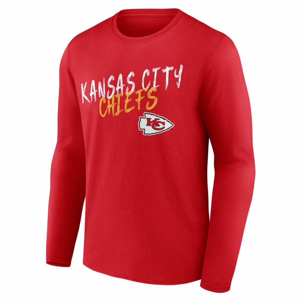 Kansas City Chiefs Hustle Personalized Name & Number Long Sleeve T-Shirt - Red outlet