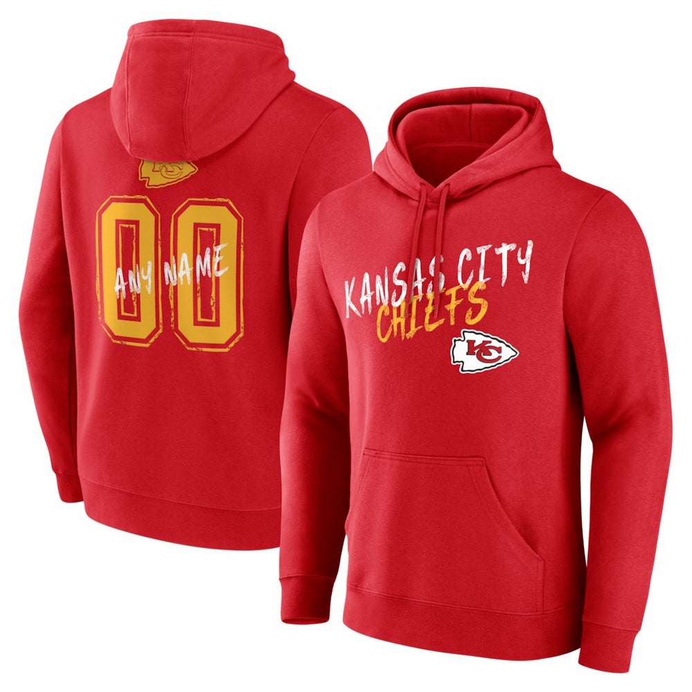 Kansas City Chiefs Hustle Personalized Name & Number Hoodie - Red on sale