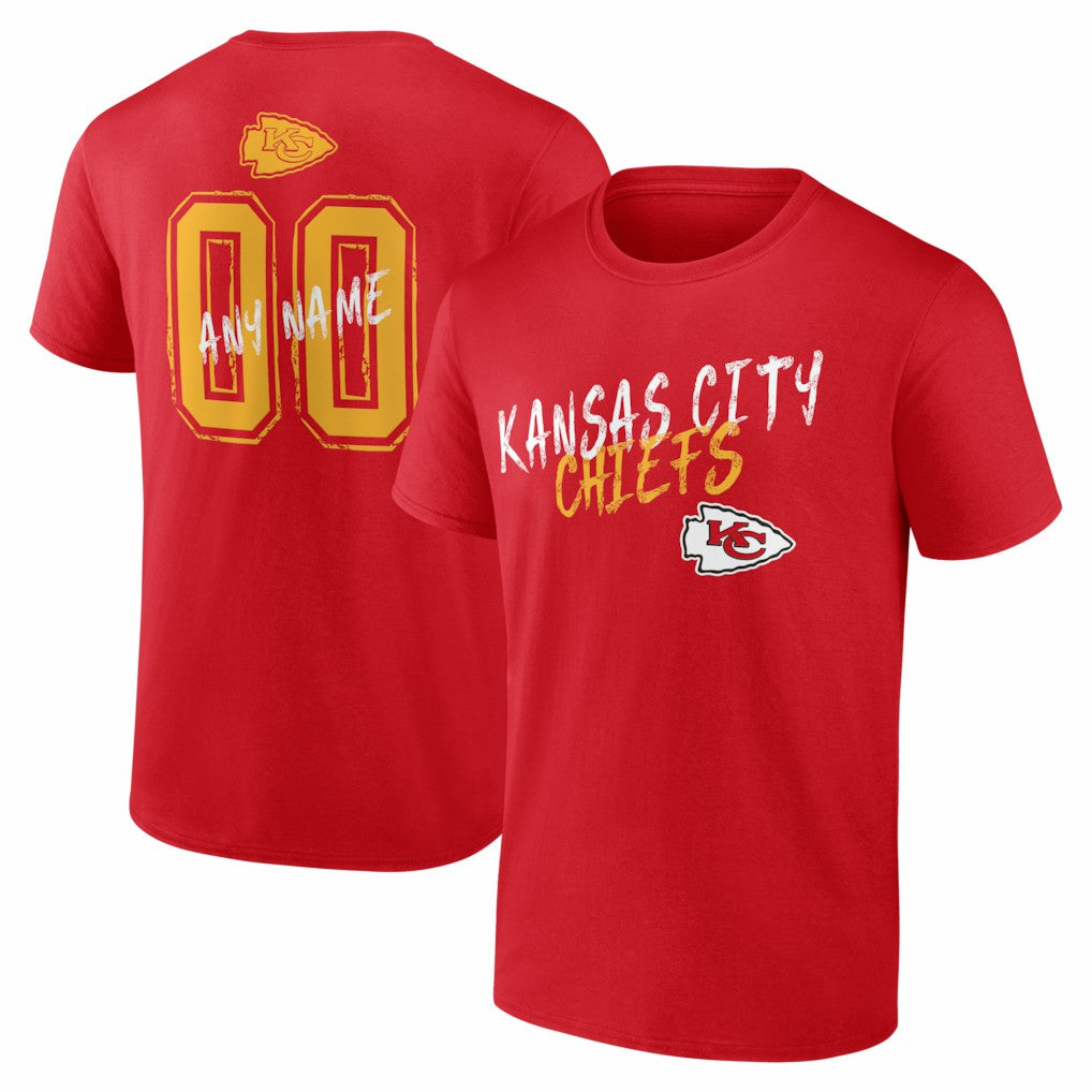 Kansas City Chiefs Hustle Personalized Name & Number T-Shirt - Red online