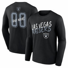 Las Vegas Raiders Hustle Personalized Name & Number Long Sleeve T-Shirt - Black sale