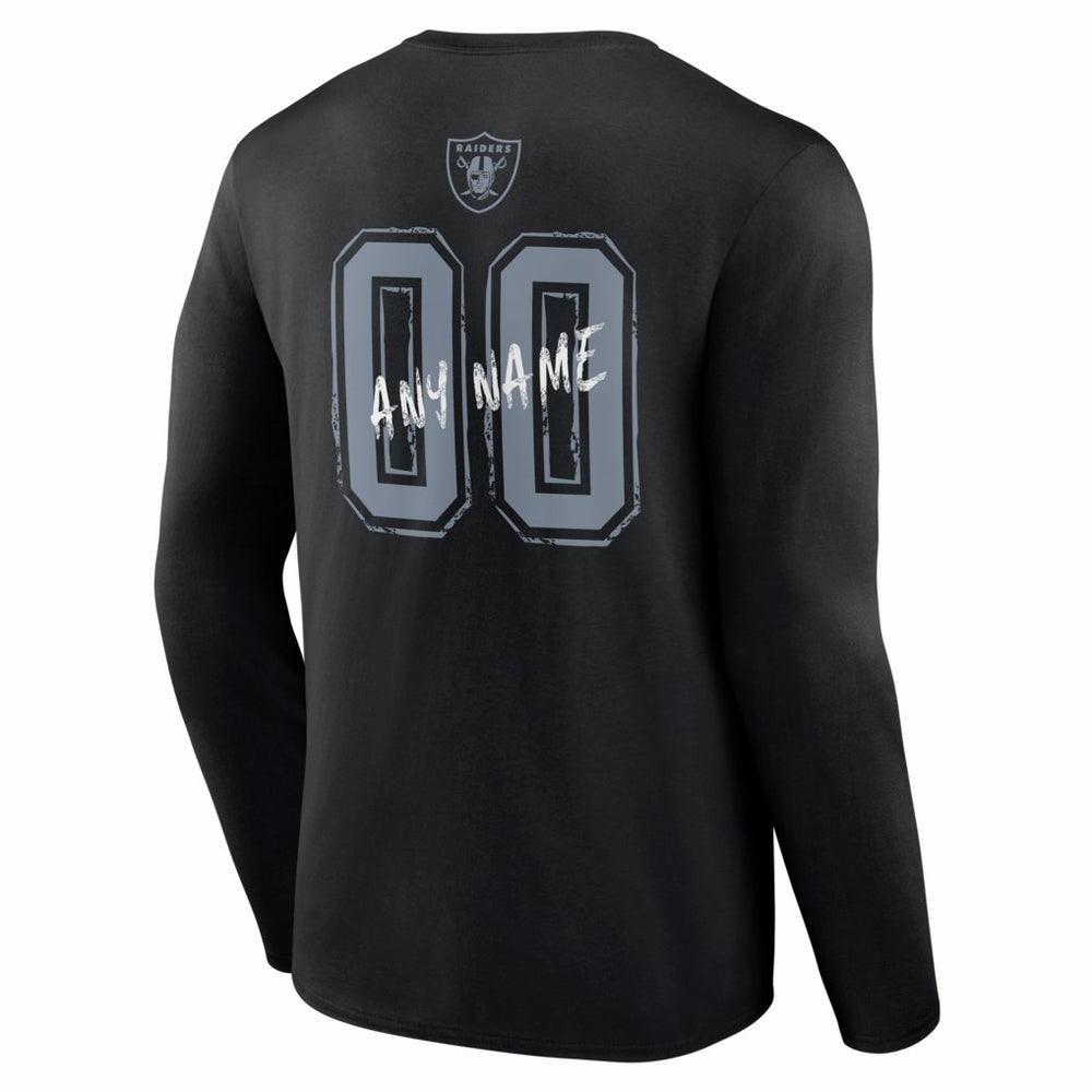 Las Vegas Raiders Hustle Personalized Name & Number Long Sleeve T-Shirt - Black sale