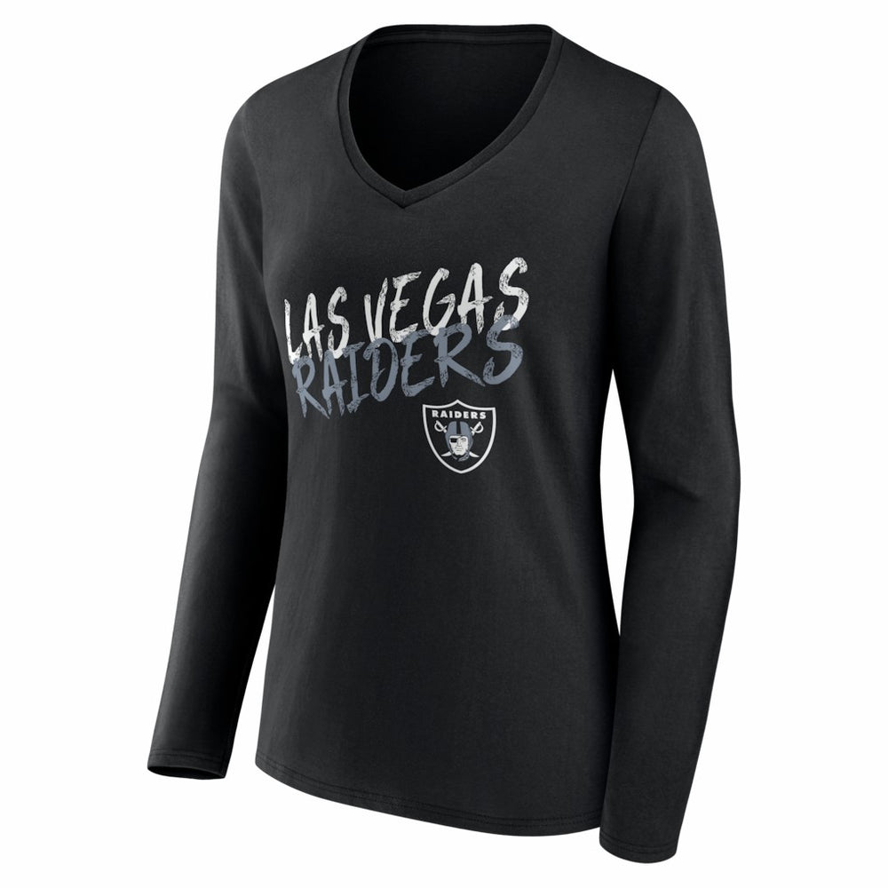 Las Vegas Raiders Women's Hustle Personalized Name & Number Long Sleeve V-Neck T-Shirt - Black for sale