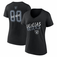 Las Vegas Raiders Women's Hustle Personalized Name & Number V-Neck T-Shirt - Black for sale