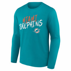 Miami Dolphins Hustle Personalized Name & Number Long Sleeve T-Shirt - Aqua cheap