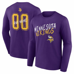 Minnesota Vikings Hustle Personalized Name & Number Long Sleeve T-Shirt - Purple for sale