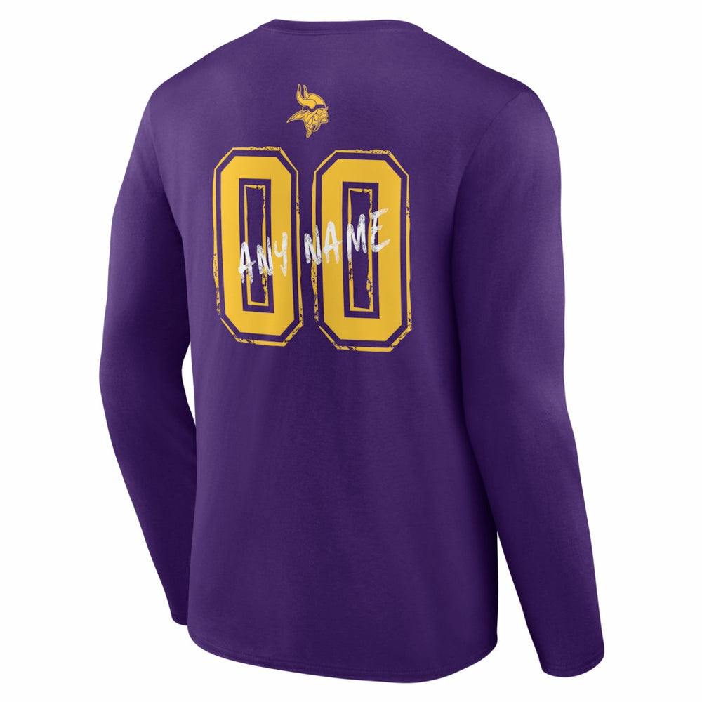 Minnesota Vikings Hustle Personalized Name & Number Long Sleeve T-Shirt - Purple for sale