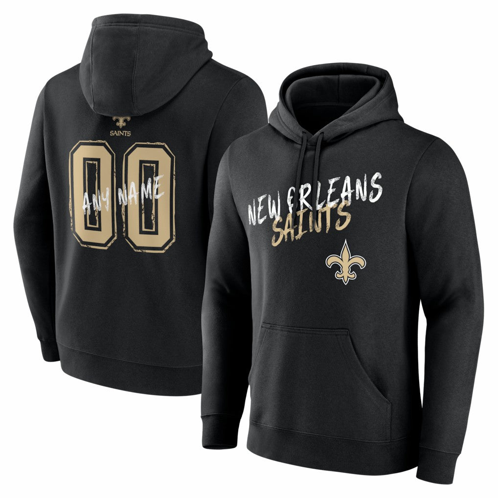 New Orleans Saints Hustle Personalized Name & Number Hoodie - Black for sale