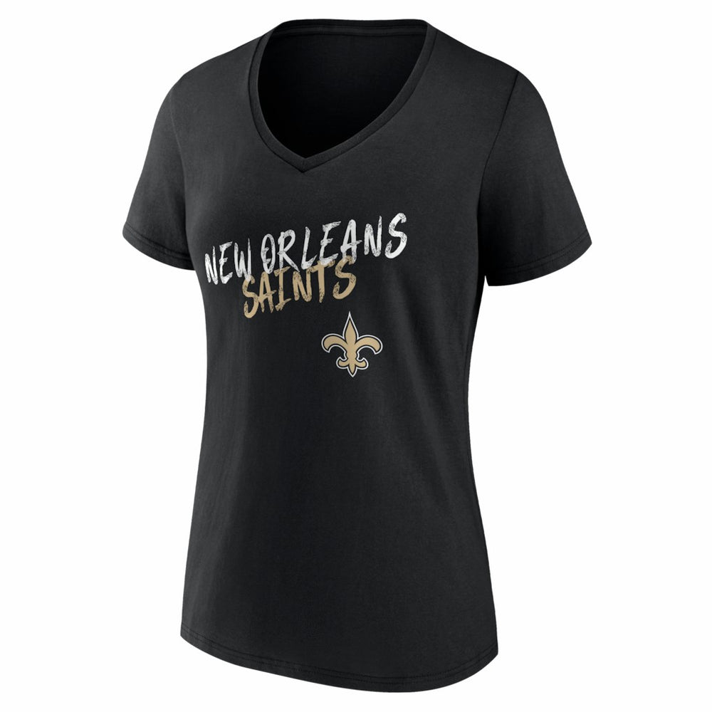 New Orleans Saints Women's Hustle Personalized Name & Number V-Neck T-Shirt - Black for sale