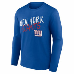 New York Giants Hustle Personalized Name & Number Long Sleeve T-Shirt - Royal on sale