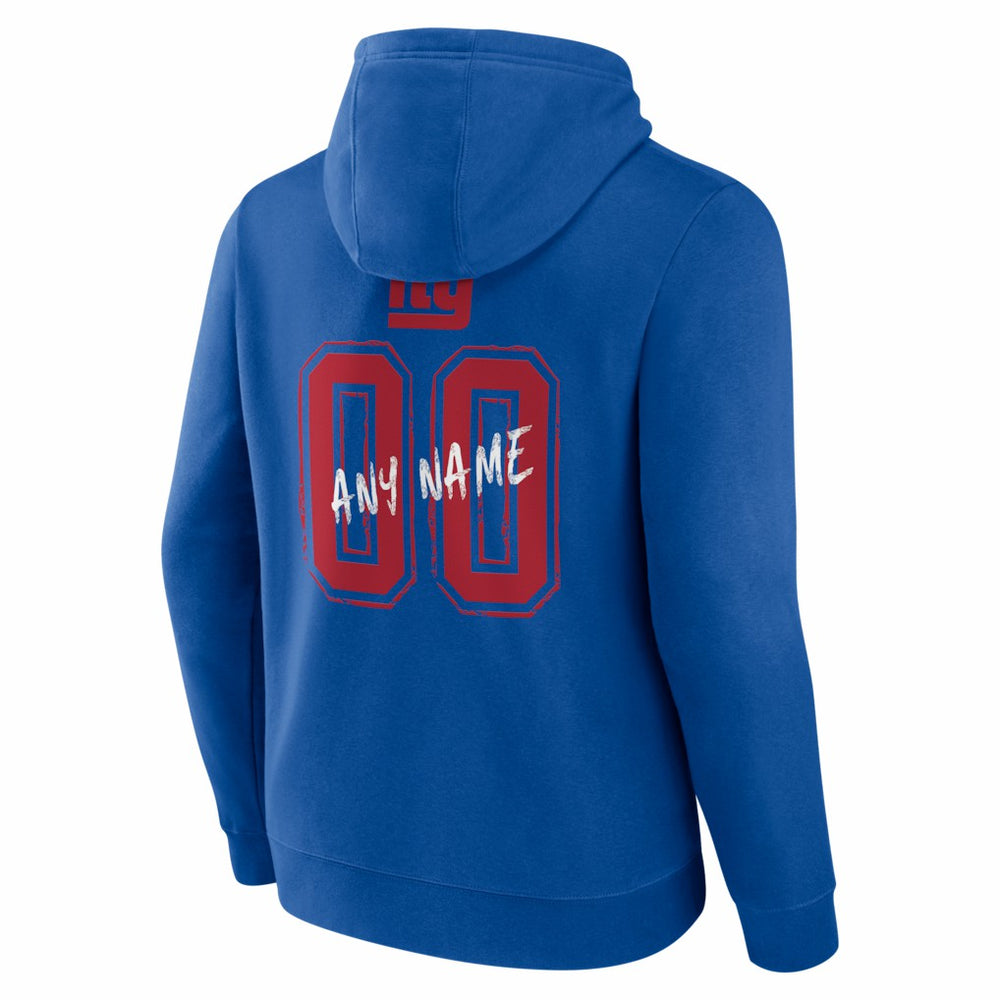 New York Giants Hustle Personalized Name & Number Hoodie - Royal discount