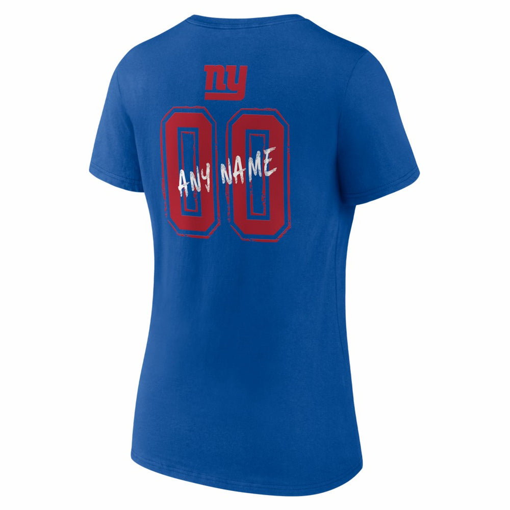 New York Giants Women's Hustle Personalized Name & Number V-Neck T-Shirt - Royal sale