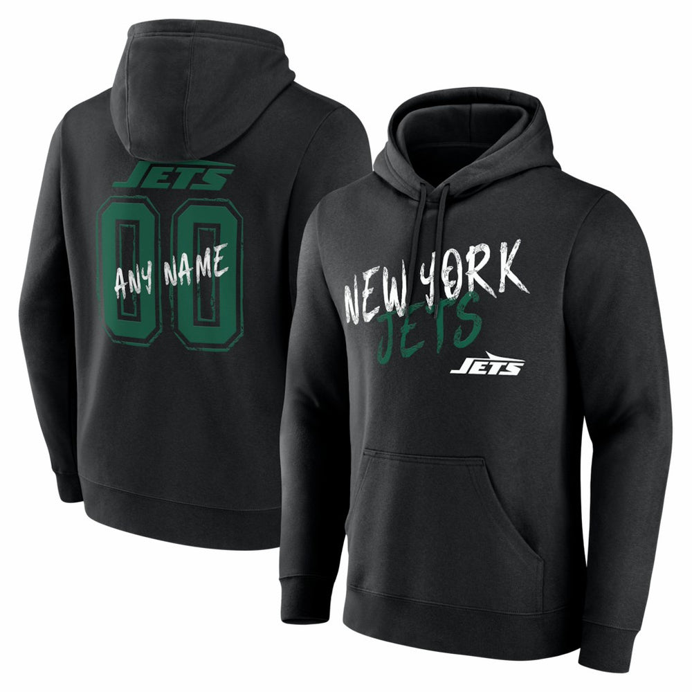 New York Jets Hustle Personalized Name & Number Hoodie - Black outlet