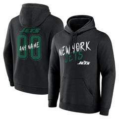 New York Jets Hustle Personalized Name & Number Hoodie - Black outlet