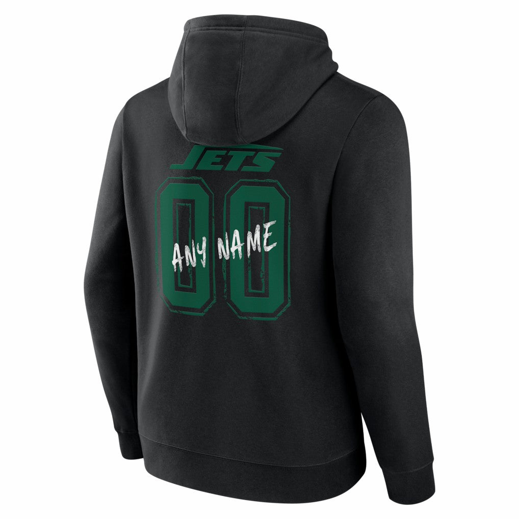 New York Jets Hustle Personalized Name & Number Hoodie - Black outlet