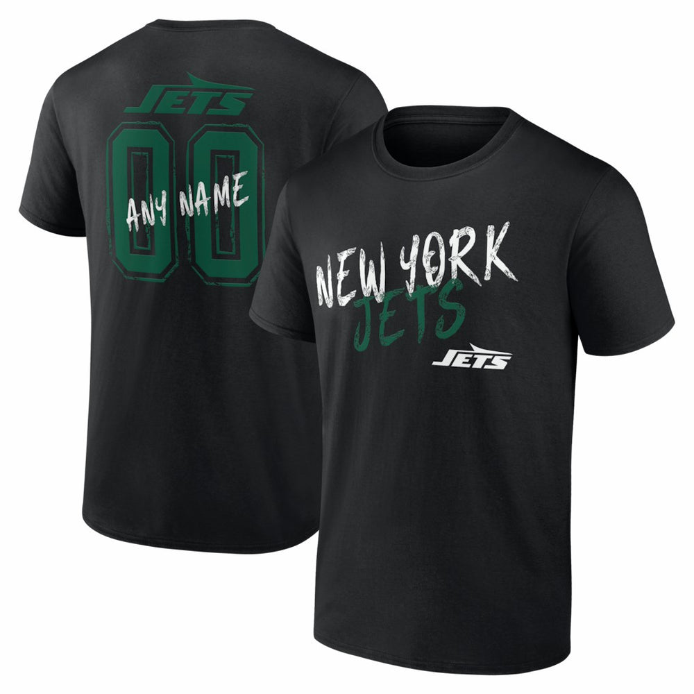 New York Jets Hustle Personalized Name & Number T-Shirt - Black sale