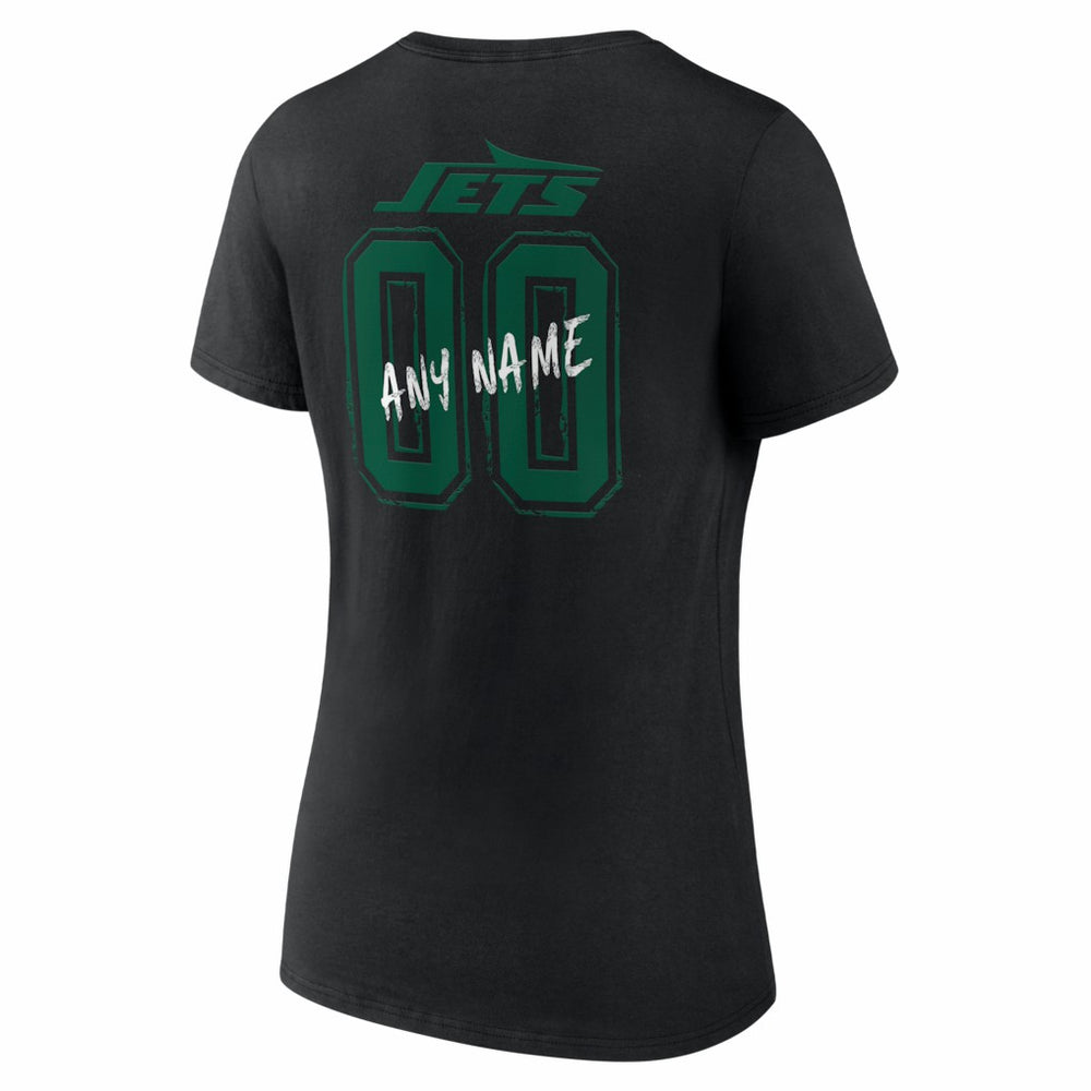 New York Jets Women's Hustle Personalized Name & Number V-Neck T-Shirt - Black on sale