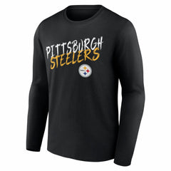 Pittsburgh Steelers Hustle Personalized Name & Number Long Sleeve T-Shirt - Black sale