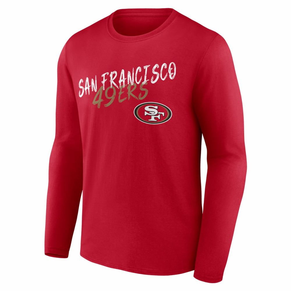 San Francisco 49ers Hustle Personalized Name & Number Long Sleeve T-Shirt - Scarlet sale