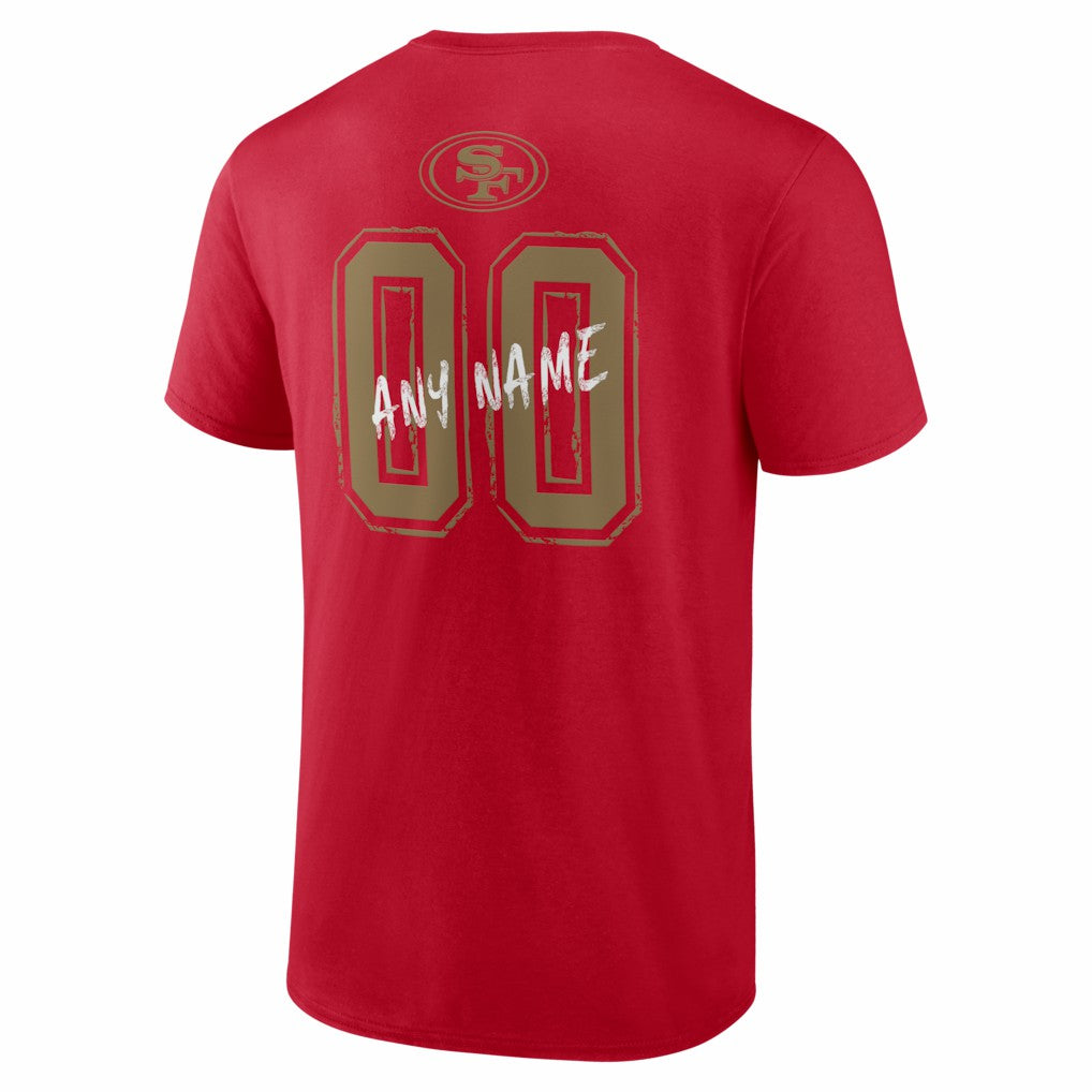 San Francisco 49ers Hustle Personalized Name & Number T-Shirt - Scarlet on sale